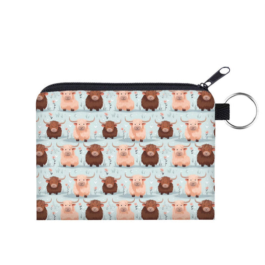 Mini Pouch - Highland Cows & Shadows